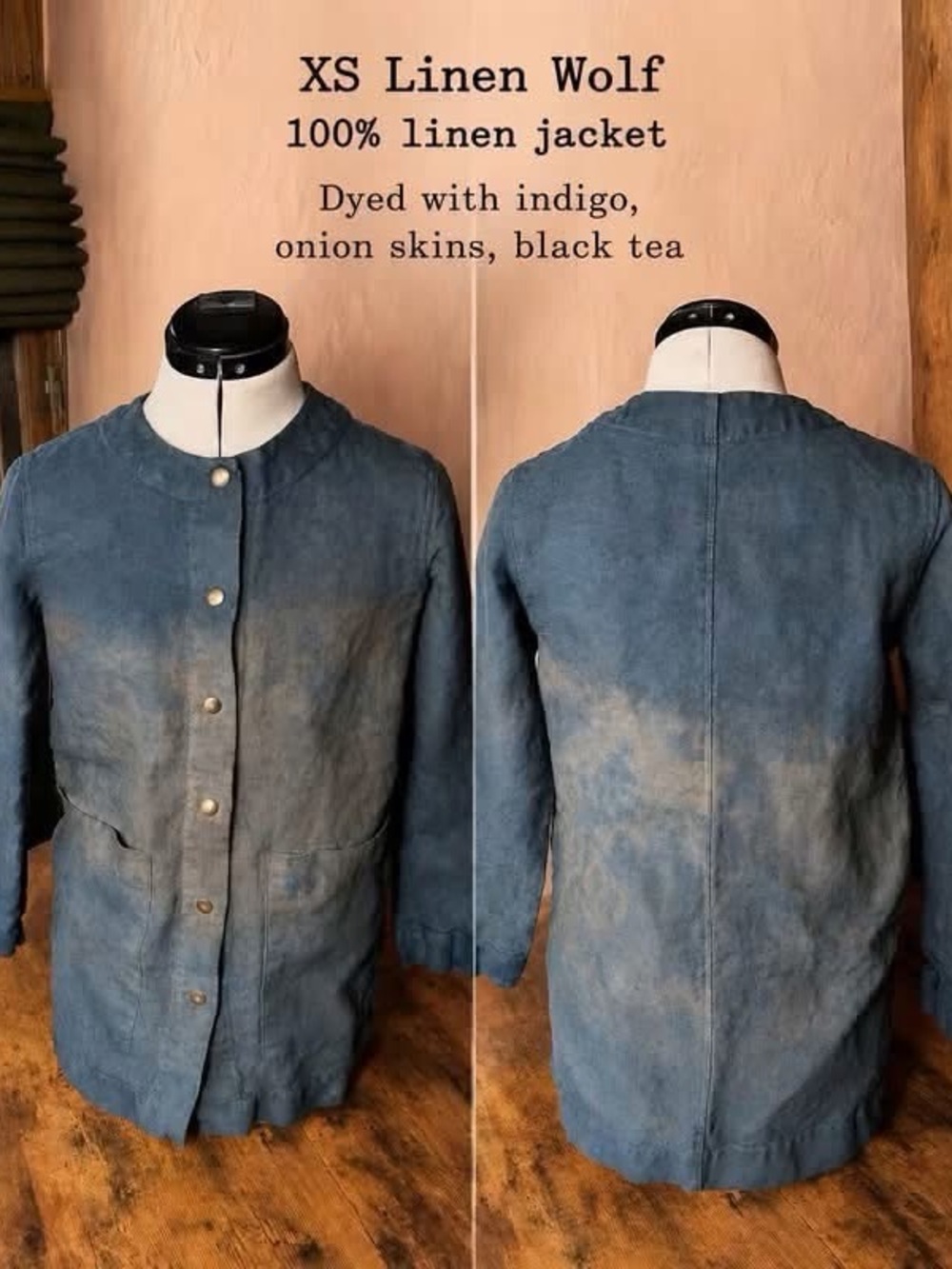Linenfox Plant/Indigo Dyed Linen Jacket - women’s